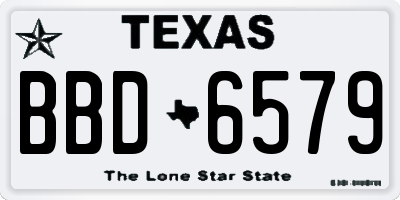 TX license plate BBD6579