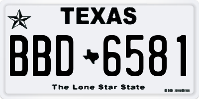 TX license plate BBD6581