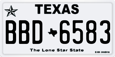 TX license plate BBD6583