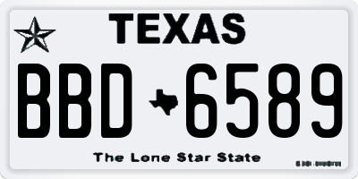 TX license plate BBD6589
