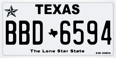 TX license plate BBD6594