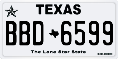 TX license plate BBD6599
