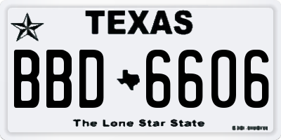 TX license plate BBD6606