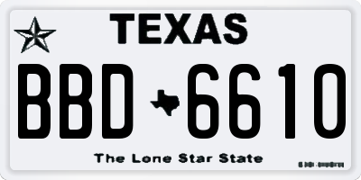 TX license plate BBD6610
