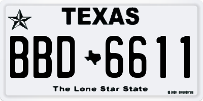 TX license plate BBD6611