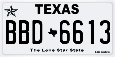 TX license plate BBD6613