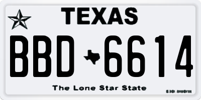 TX license plate BBD6614