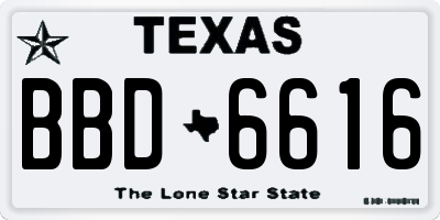 TX license plate BBD6616