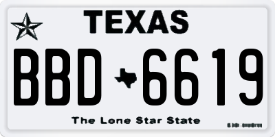 TX license plate BBD6619