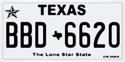 TX license plate BBD6620