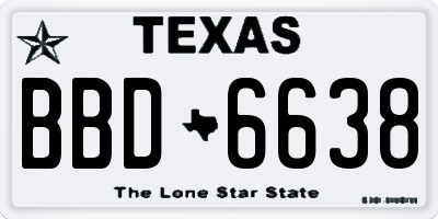 TX license plate BBD6638