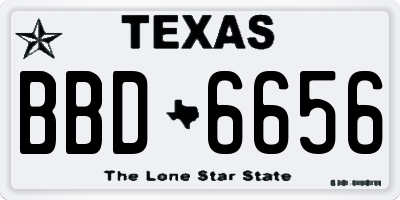 TX license plate BBD6656