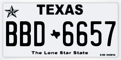 TX license plate BBD6657