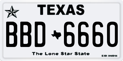 TX license plate BBD6660