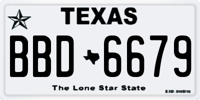 TX license plate BBD6679