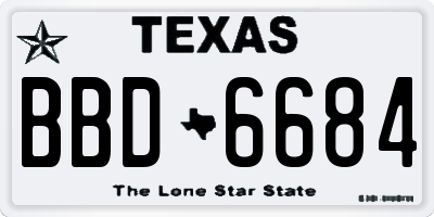 TX license plate BBD6684