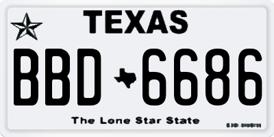 TX license plate BBD6686