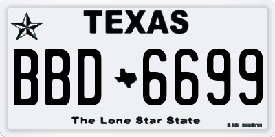 TX license plate BBD6699