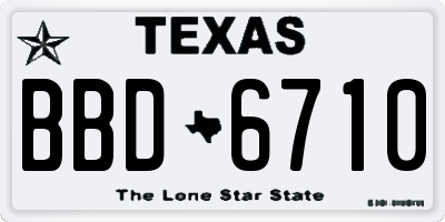 TX license plate BBD6710