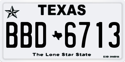 TX license plate BBD6713