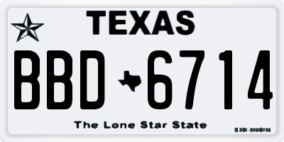 TX license plate BBD6714
