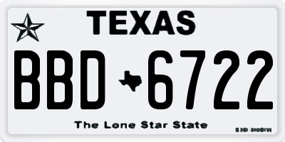 TX license plate BBD6722