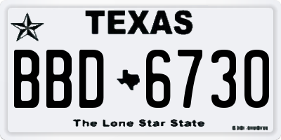 TX license plate BBD6730
