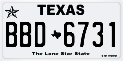 TX license plate BBD6731