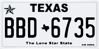 TX license plate BBD6735
