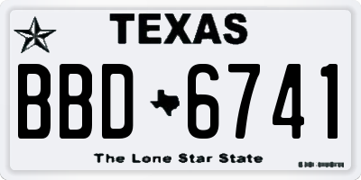 TX license plate BBD6741