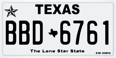 TX license plate BBD6761