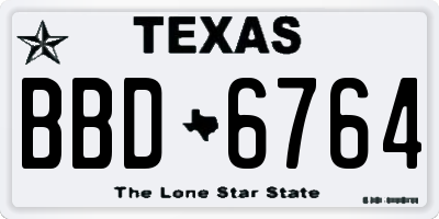 TX license plate BBD6764
