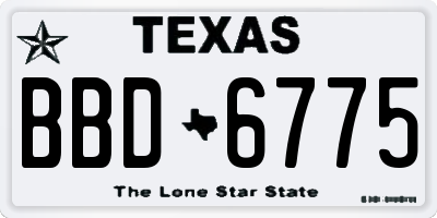 TX license plate BBD6775