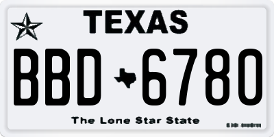 TX license plate BBD6780