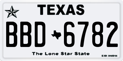 TX license plate BBD6782