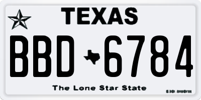 TX license plate BBD6784
