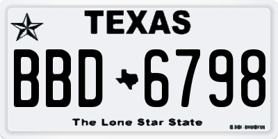 TX license plate BBD6798