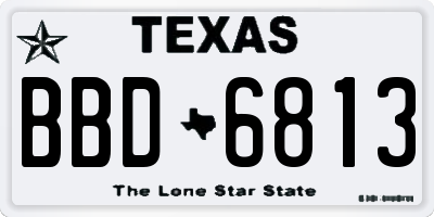 TX license plate BBD6813
