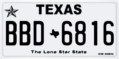TX license plate BBD6816