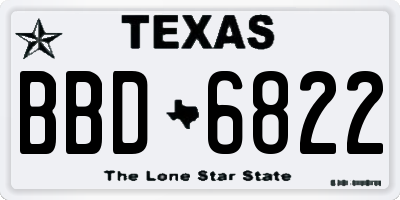TX license plate BBD6822