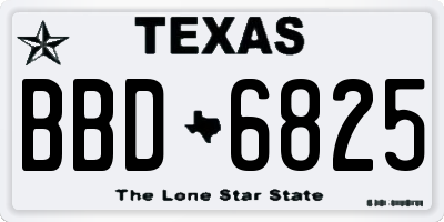 TX license plate BBD6825