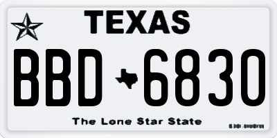 TX license plate BBD6830