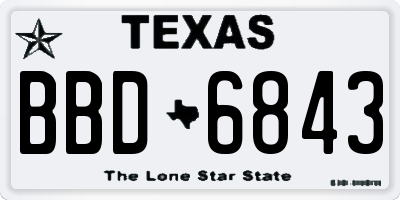 TX license plate BBD6843