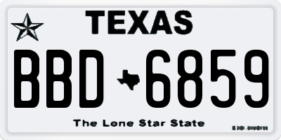 TX license plate BBD6859