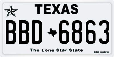 TX license plate BBD6863