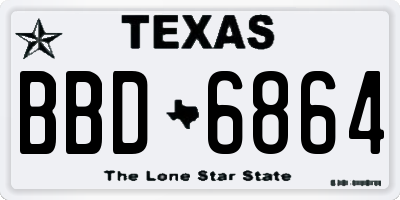 TX license plate BBD6864