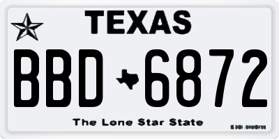 TX license plate BBD6872