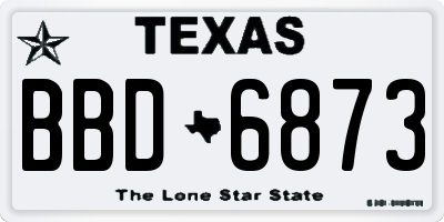 TX license plate BBD6873