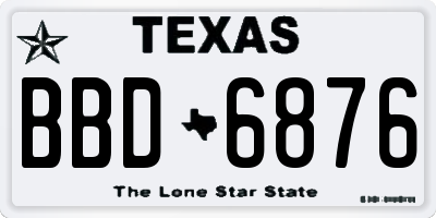 TX license plate BBD6876