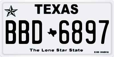 TX license plate BBD6897